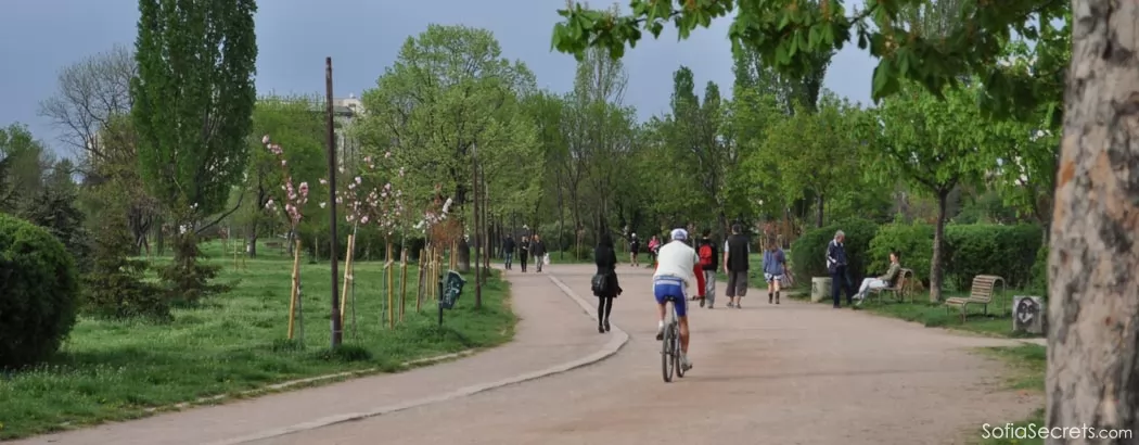 Cycling in the sofia city center park