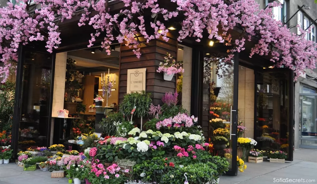 L'amore flower store on Shipka street near San Stefano in Sofia, Bulgaria